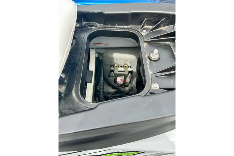 Slide: The Image of 2016 Yamaha WaveRunner FZS battery compartment, showcasing internal components and wiring. - 33