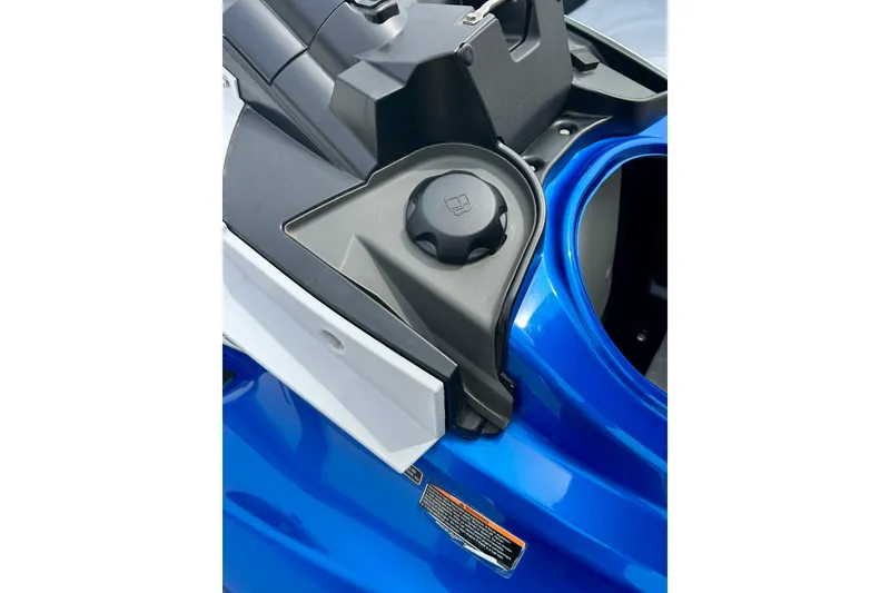 Slide: The Image of 2016 Yamaha WaveRunner FZS fuel cap on sleek blue body. - 46