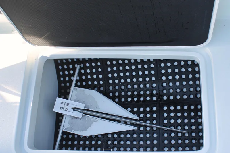 Slide: The Image of Anchor storage compartment on 2025 Yellowfin 36 Offshore boat. - 21