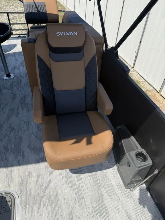 Slide: The Image of Sylvan L-3 LZ DH 2026 boat seat in brown and black. - 18