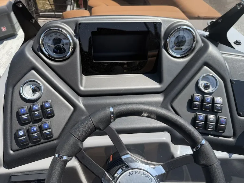 Slide: The Image of Dashboard of 2026 Sylvan L-3 LZ DH with steering wheel and gauges. - 22