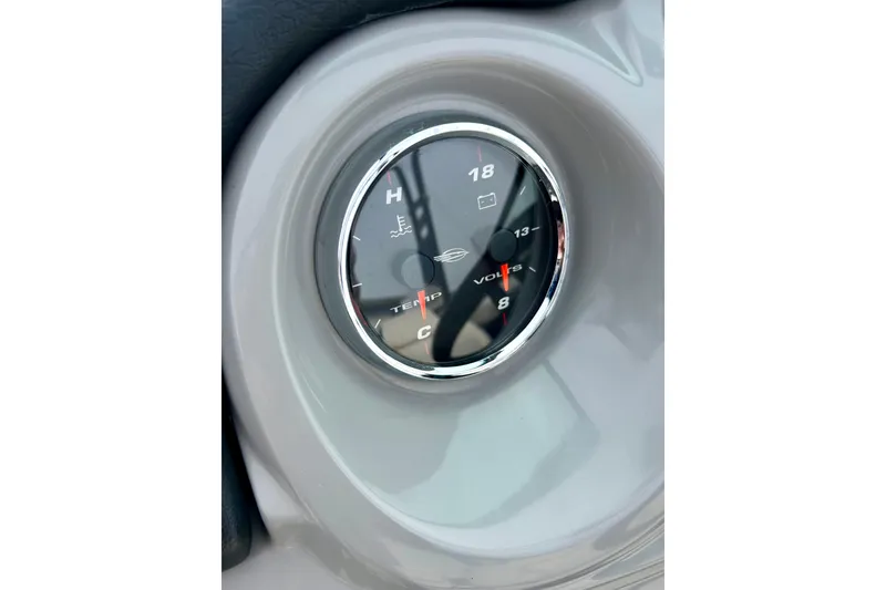 Slide: The Image of Gauge on 2017 Chaparral 203 Vortex dashboard displaying temperature and voltage. - 39