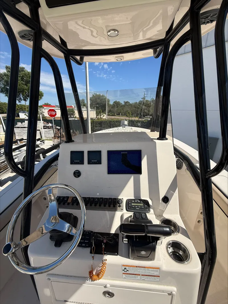 Slide: The Image of Interior view of 2023 Sea Chaser 24 HFC boat cockpit. - 15