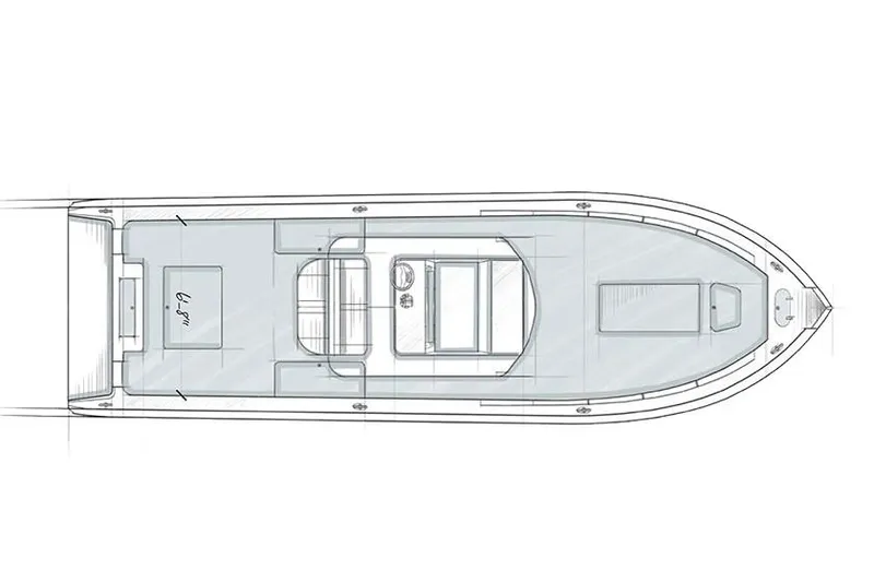Slide: The Image of Manufacturer Provided Image: Top view layout of a 2020 Yellowfin 29 Offshore boat. - 38