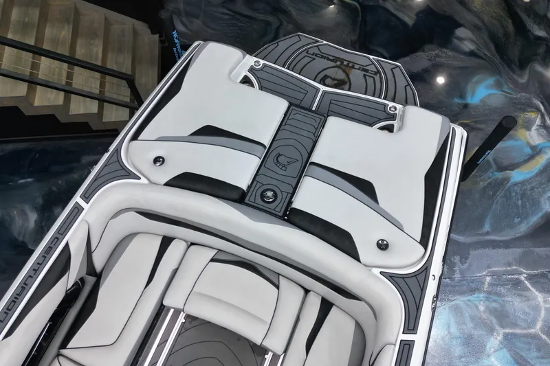 Slide: The Image of 2017 Centurion Ri237 boat interior with sleek, modern design and comfortable seating. - 10