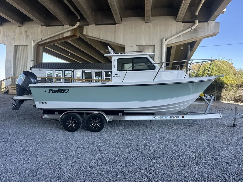 The Image of Parker 227 Explorer 2026 under bridge on trailer. - 1