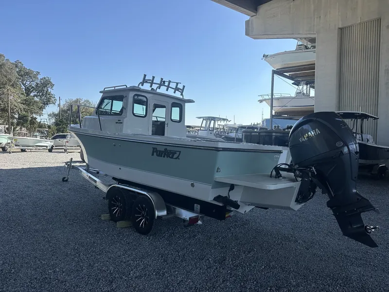 Slide: The Image of Parker 227 Explorer boat 2026 with Yamaha engine on trailer. - 5