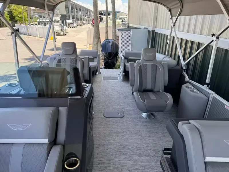 Slide: The Image of Interior view of the 2026 Bennington 24 MFB pontoon boat. - 6