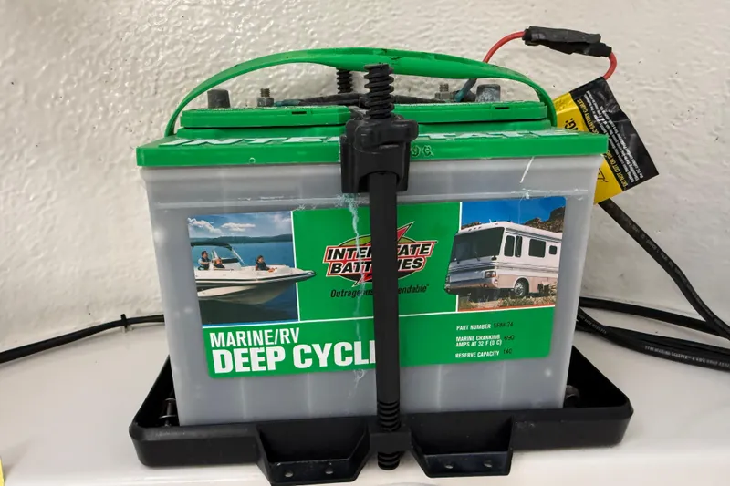 Slide: The Image of Interstate Batteries Marine/RV Deep Cycle battery on a 2016 Tidewater 2110 Bay Max. - 31