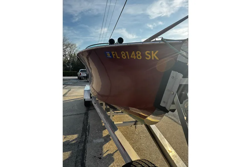Slide: The Image of 2019 Hacker-Craft 23 Runabout boat on trailer, sunny day, license FL 8148 SK. - 14