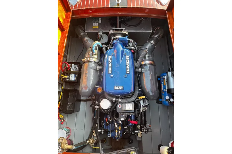 Slide: The Image of Engine compartment of a 2019 Hacker-Craft 23 Runabout with Ilmor engine. - 23
