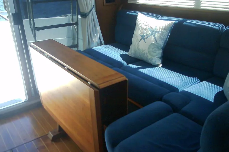 Slide: The Image of Interior of 1999 Sabre 34 yacht bathroom with mirror and sink. - 54