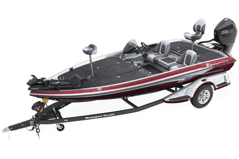 The Image of 2026 Ranger Z518 Cup-Equipped boat on trailer, parked outdoors. - 0
