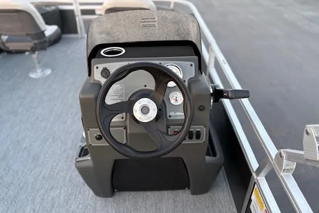 Slide: The Image of Steering console of 2026 Sun Tracker Bass Buggy 18 DLX pontoon boat. - 24