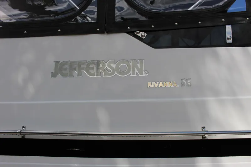 Slide: The Image of 2007 Jefferson 45 Motor Yacht, Rivanna SE model, exterior branding detail. - 30