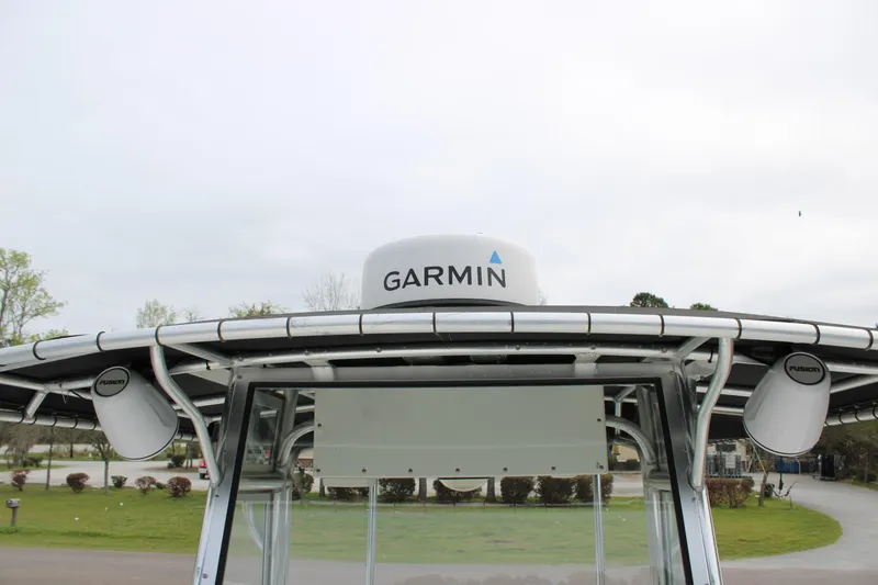 Slide: The Image of Boat with Garmin radar and Fusion speakers, Century 3100 model, 2000. - 17