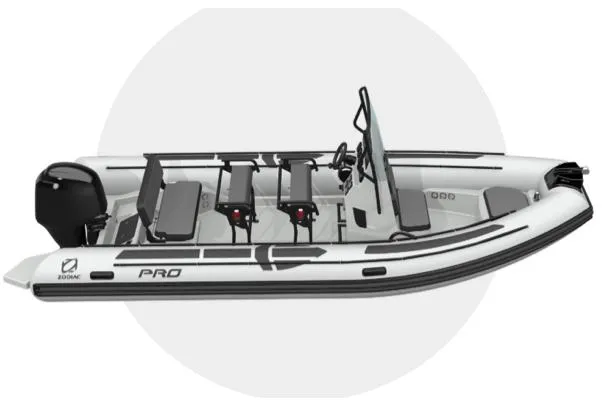 Slide: The Image of Manufacturer Provided Image: 2026 Zodiac Pro 6.5 inflatable boat, side view. - 4