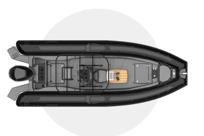 Slide: The Image of Manufacturer Provided Image: Top view of 2026 Zodiac Pro 7 inflatable boat. - 6
