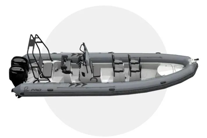 Slide: The Image of Manufacturer Provided Image: 2026 Zodiac Pro 850 inflatable boat, side view. - 2