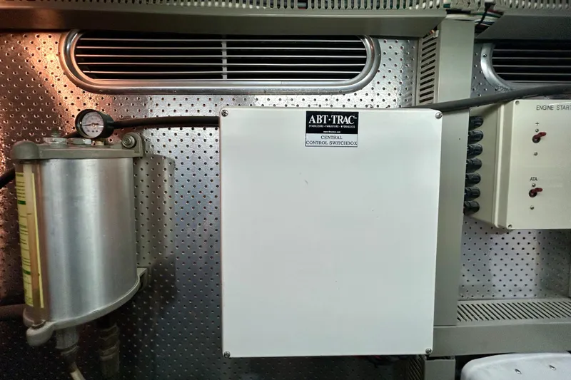 Slide: The Image of ABT-TRAC control switchbox in Horizon 92 Cockpit Skylounge yacht engine room, 2001 model. - 144