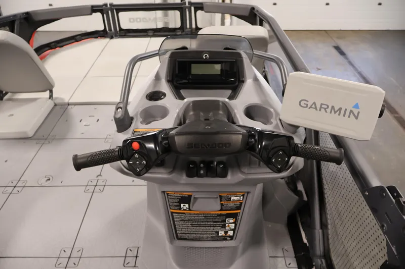 Slide: The Image of 2023 Sea-Doo Switch Sport 21 dashboard with Garmin navigation system. - 12