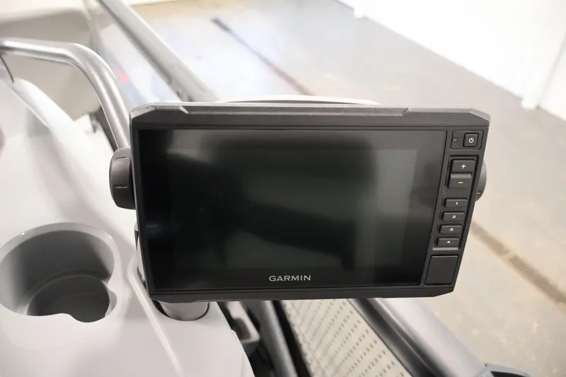 Slide: The Image of Garmin display on 2023 Sea-Doo Switch Sport 21, featuring navigation controls. - 18