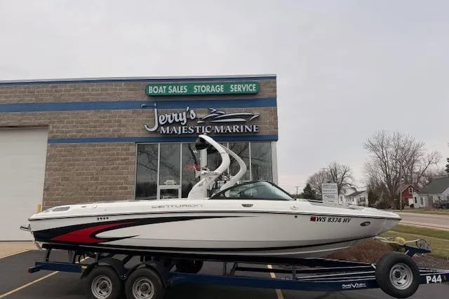 The Image of 2013 Centurion Enzo SV244 boat on trailer at Jerry's Majestic Marine dealership. - 0