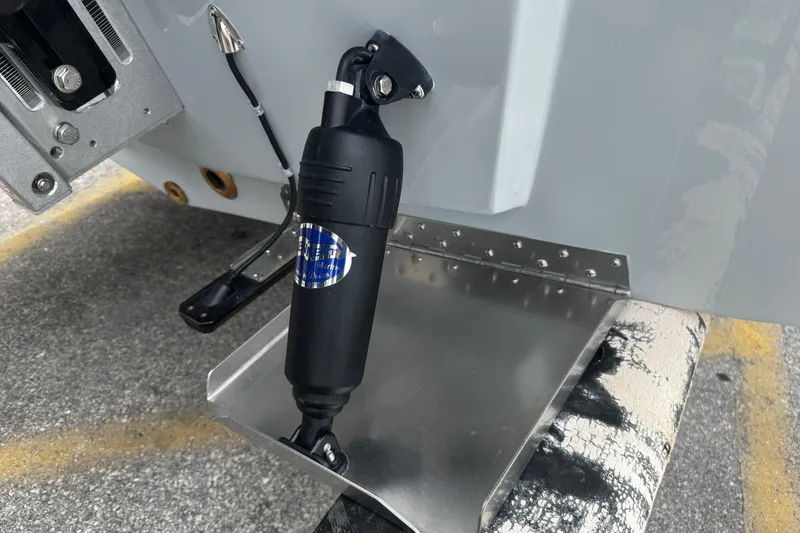 Slide: The Image of Close-up of Piranha Casador B2200 boat component, featuring a hydraulic part, 2026 model. - 13