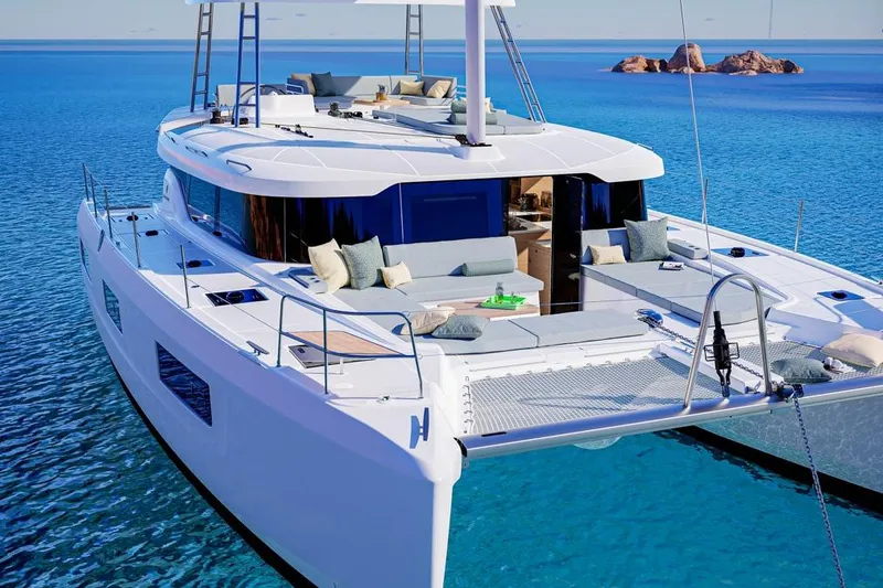 The Image of Luxurious Lagoon 47 yacht 2026 on tranquil sea. - 0