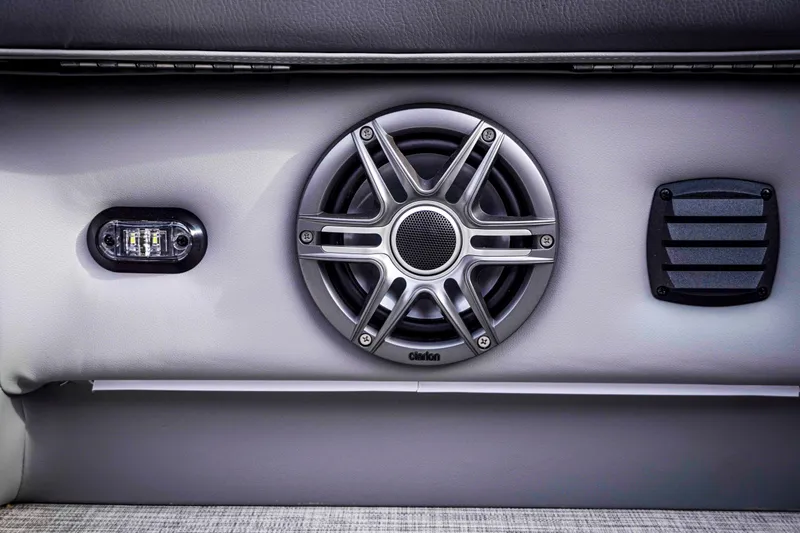Slide: The Image of Speaker and light detail in 2025 SunCatcher Fusion 322RC interior. - 23