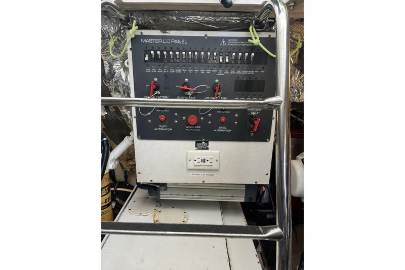 Slide: The Image of Electrical control panel on a 2002 Tiara Yachts 4300 Open boat. - 30