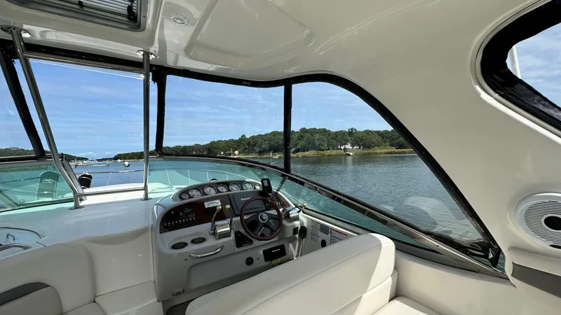 Slide: The Image of Interior view of 2007 Chaparral Signature 350 yacht overlooking the water. - 34