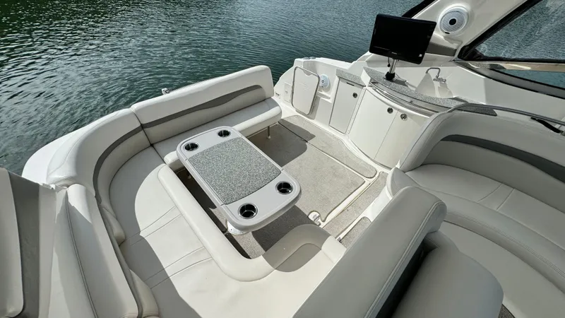Slide: The Image of Interior of 2007 Chaparral Signature 350 boat with elegant seating area. - 44