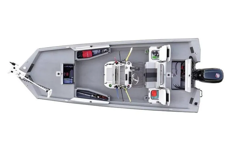 Slide: The Image of Manufacturer Provided Image: Top view of 2026 Vexus Defender 201 fishing boat with motor and seating. - 43