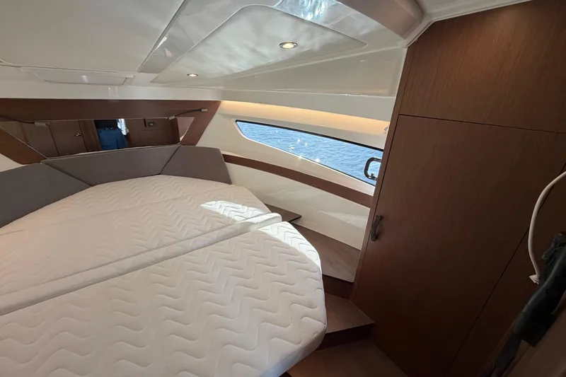 Slide: The Image of Luxurious cabin interior of 2026 Beneteau Antares 11 Fly yacht with ocean view. - 18