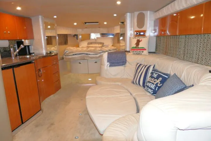 Slide: The Image of Luxurious interior of a 2003 Thunderbird Formula 40PC yacht with modern amenities. - 2