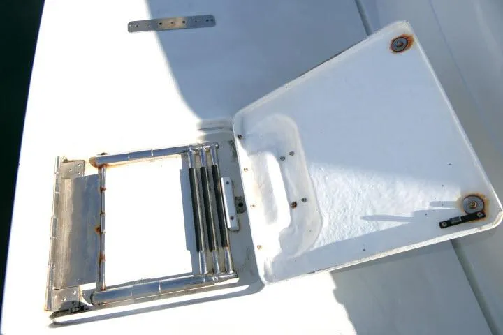 Slide: The Image of Foldable boat ladder on a 2003 Thunderbird Formula 40PC yacht deck. - 48