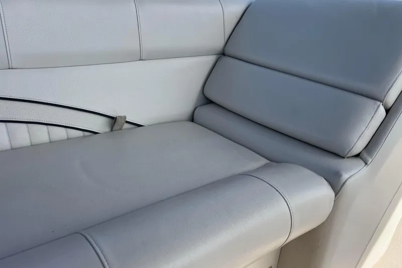 Slide: The Image of Gray seating on 2015 Avalon Catalina Cruise 23' boat, showcasing comfortable upholstery. - 37