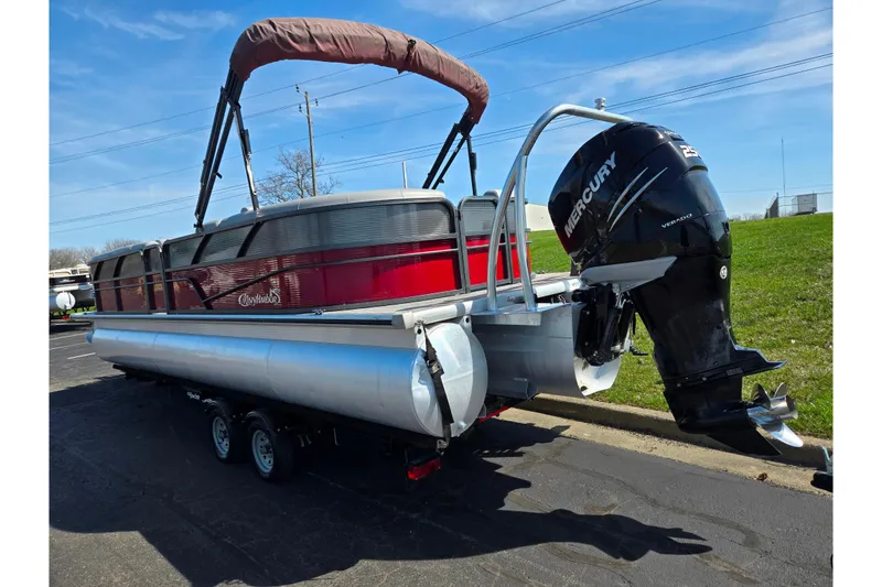 Slide: The Image of 2018 Misty Harbor 2585 Biscayne Bay CU pontoon boat with Mercury outboard motor. - 3
