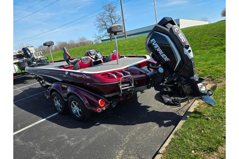 Slide: The Image of 2018 Ranger Z520 Comanche Cup-Equipped boat with Evinrude motor on trailer. - 3