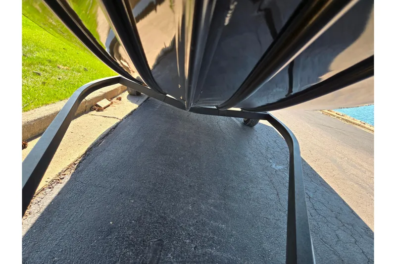 Slide: The Image of 2021 G3 Sportsman 1810 boat on trailer, close-up view from underneath. - 8