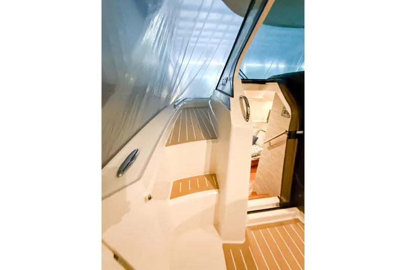 Slide: The Image of 2025 Tiara Yachts 38 LS interior view with sleek design and modern finishes. - 15