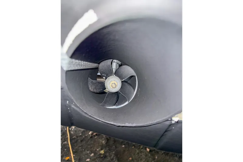 Slide: The Image of Close-up of a 2025 Tiara Yachts 38 LS propeller in a tunnel thruster. - 34
