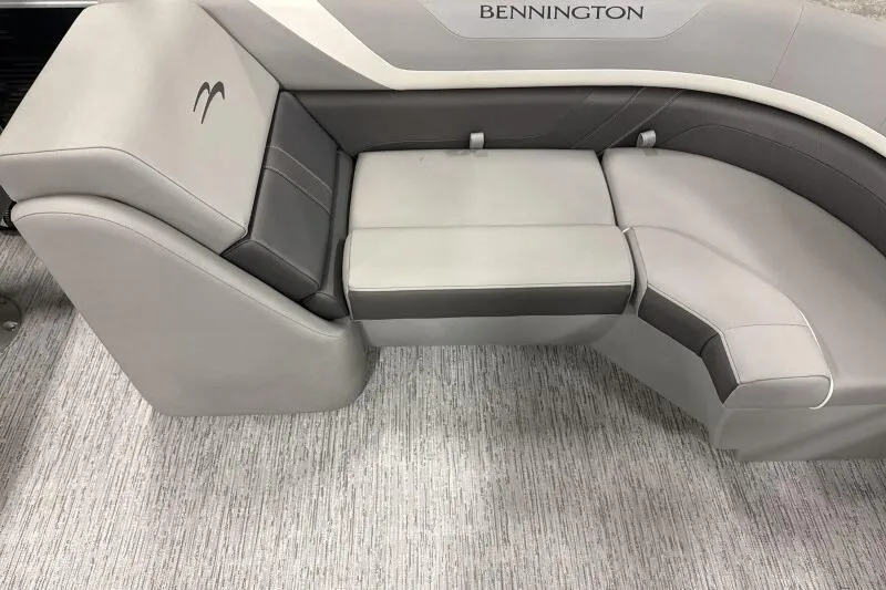 Slide: The Image of 2026 Bennington 22SXSR boat seating, gray upholstery, modern design. - 13