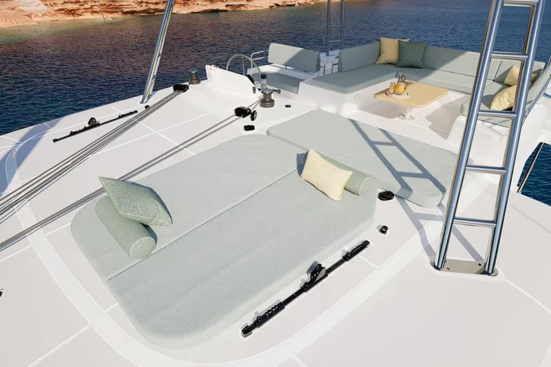 Slide: The Image of Luxurious deck of Lagoon 47 yacht, 2026 model, with comfortable seating. - 5