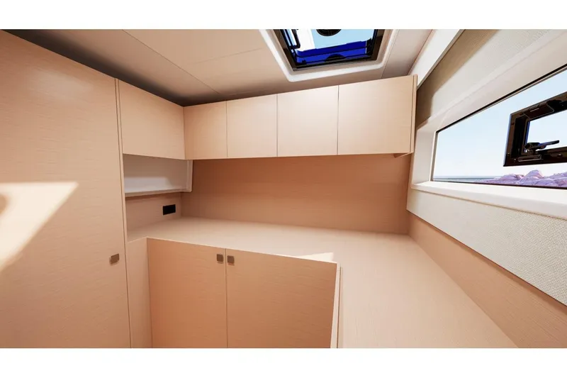 Slide: The Image of Interior of Lagoon 47 yacht, modern design, 2026 model. - 14