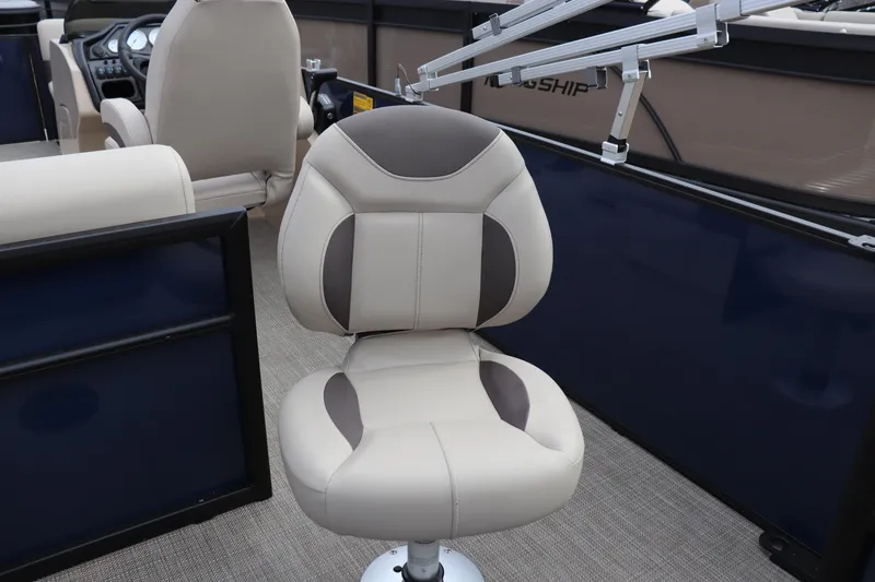 Slide: The Image of 2026 Bentley Pontoons Legacy 223 Fish N Cruise interior with comfortable seating. - 7