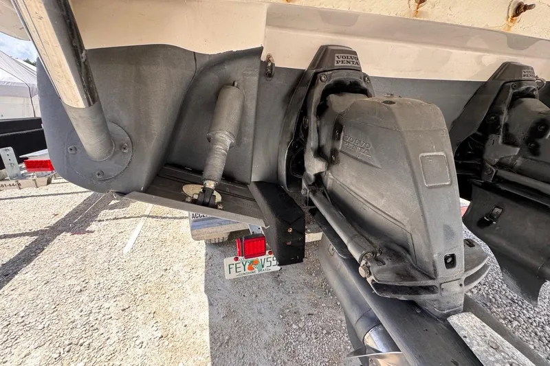 Slide: The Image of 2015 Four Winns H290 boat with Volvo Penta outdrive, parked on a trailer. - 37