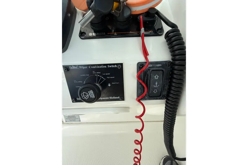 Slide: The Image of Control panel of 2019 World Cat Glacier Bay Edition 2740 Dual Console boat. - 55