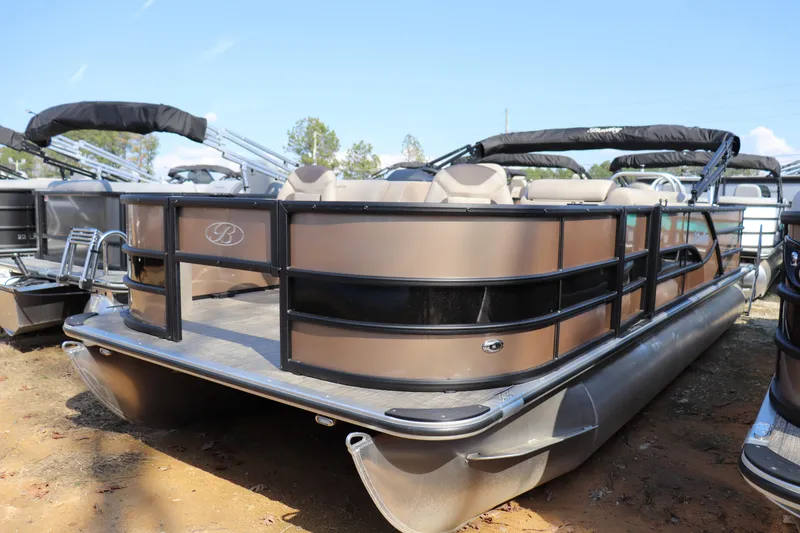 The Image of 2026 Bentley Pontoons Fish 220 4-Point pontoon boat on display outdoors. - 0
